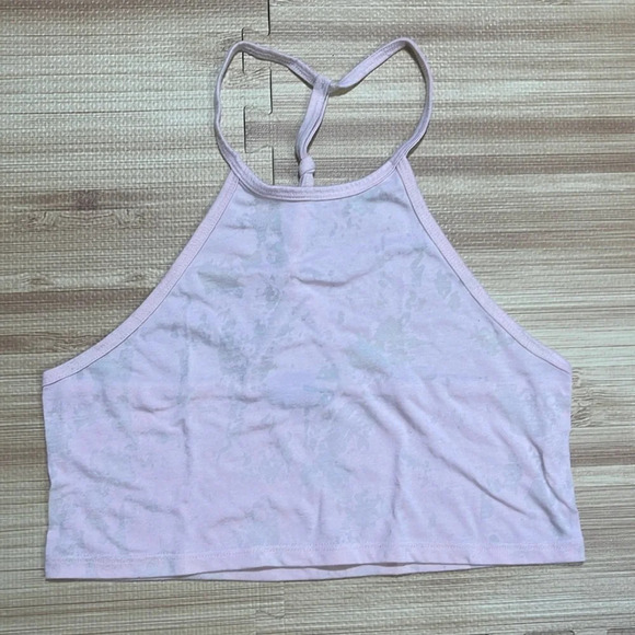 Forever 21 Light Pink Tie Dye Halter Crop Top Women's Size XSmall - Picture 1 of 6